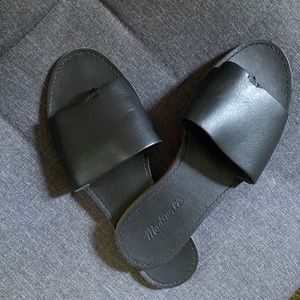 Madewell Women's The Boardwalk Post Slide Sandals in Black